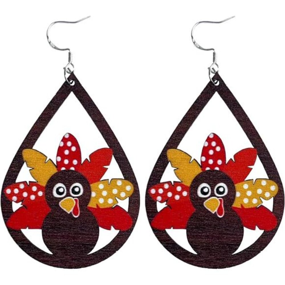 🦃 Festive Turkey Thanksgiving Earrings 🧡